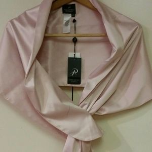Adrianna Papell Blush Pink Satin Wrap One Size